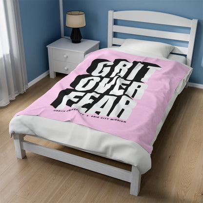 Grit Over Fear Plush Blanket